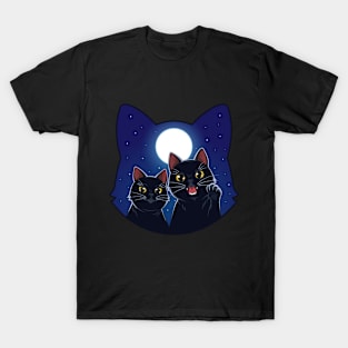 Cat in moonlit night T-Shirt